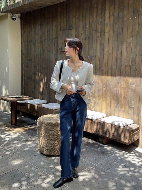 Original price 100.39! [clean space] basic versatile, simple, slim and tall jeans 29796\cls