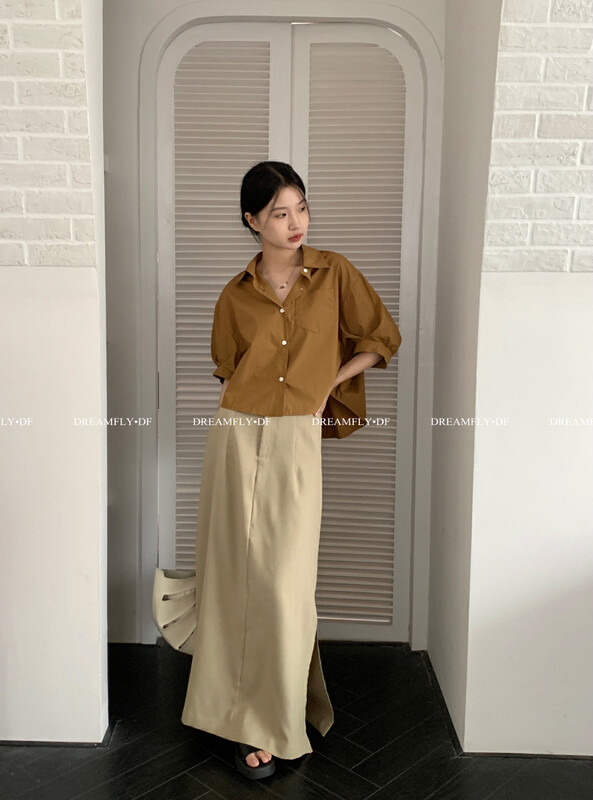 [dream fly] high waist long thin western dress 61312# XJ