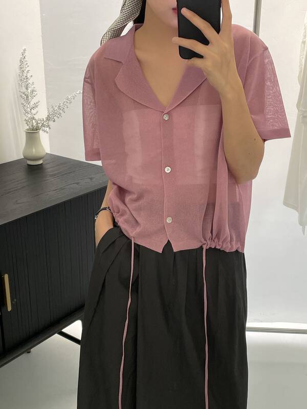 [clean space] Korean simple soft shooting knitted cardigan 27882# CLS