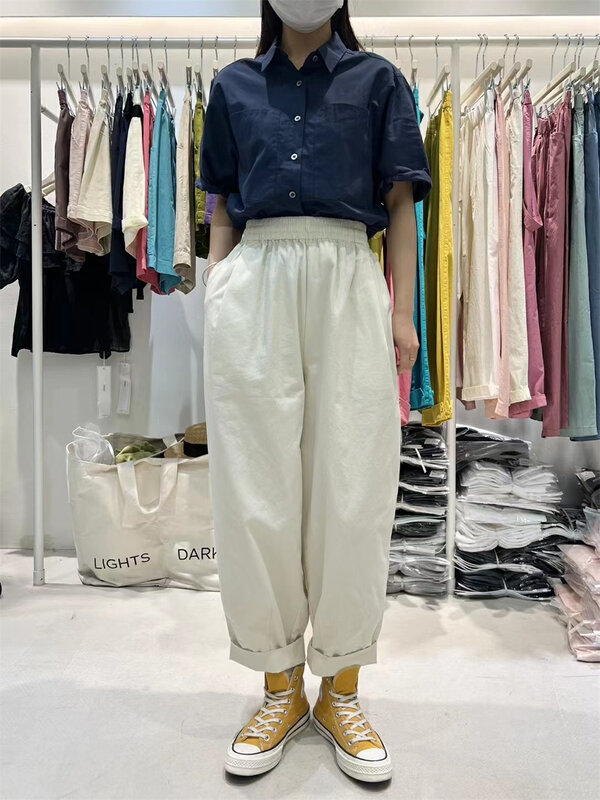 [jito jtengc] Korean style simple elastic waist casual pants 2078# LSL