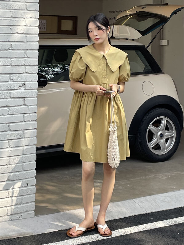[clean space] Korean Japanese doll neck loose dress 31293 \cls