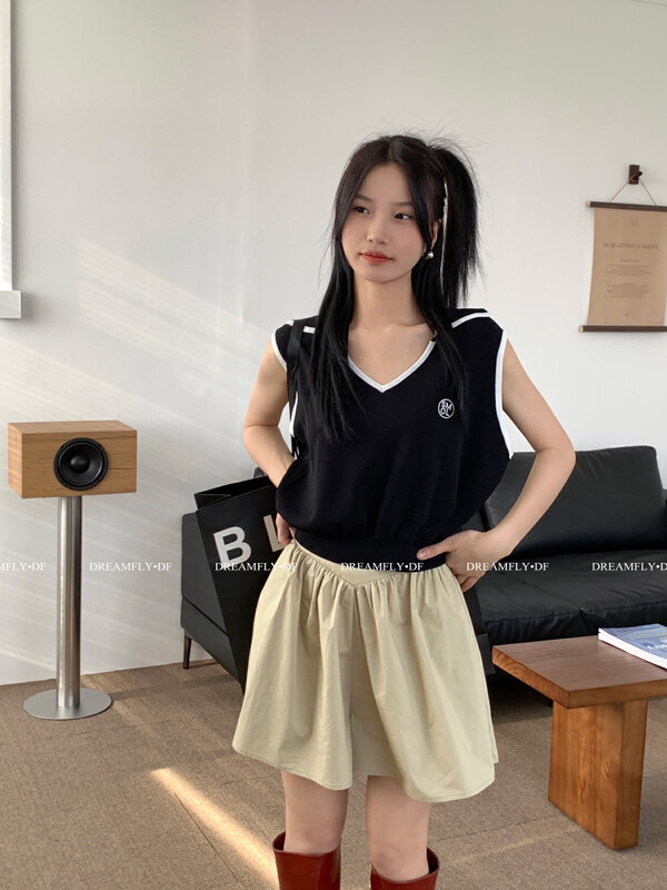 [dream fly] sleeveless Polo ice silk sweater df015# XJ