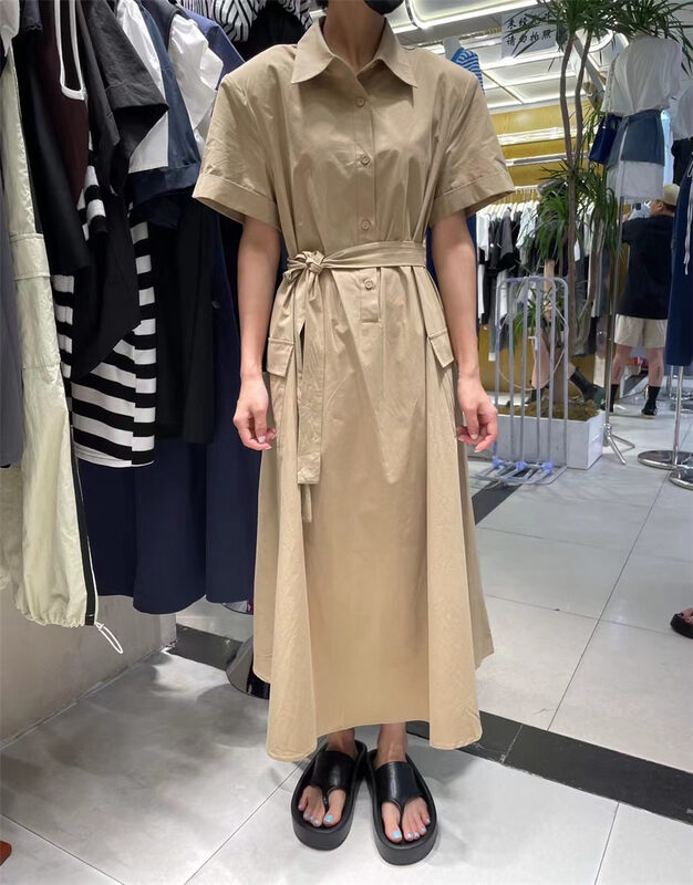 [dream fly] commuting simple shirt dress (with belt) 31328 × XJ