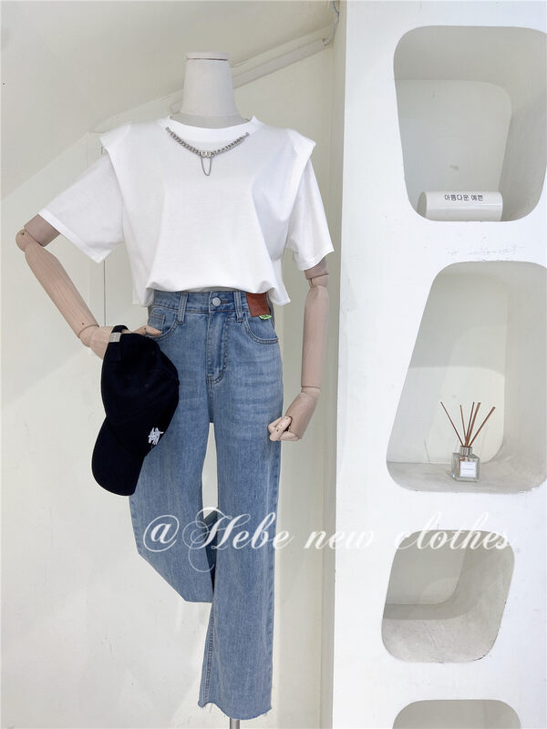 [Hebe] design sense fashion niche short sleeve T-shirt 1710# XYJ