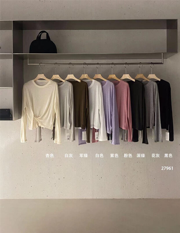 Soft [clean space] simple solid color versatile side button sunscreen shirt 27961 \cqw