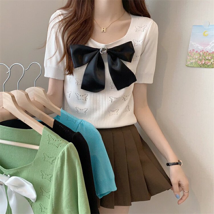 [f · P] bow tie versatile comfortable sweater (with bow tie) 42033# HBx