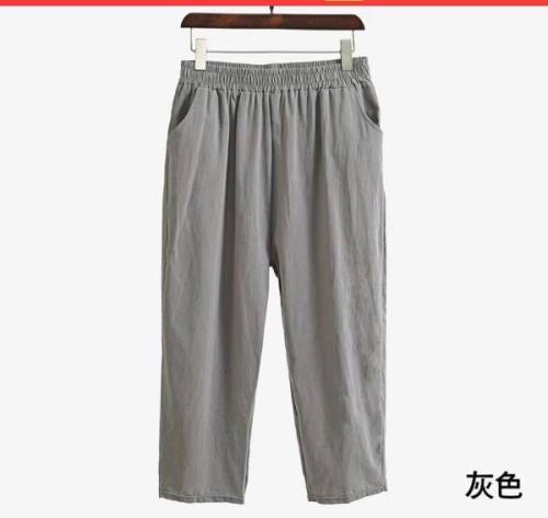  new casual pants women's 100% cotton new cotton hemp large loose Harlan pants high waist slim pants