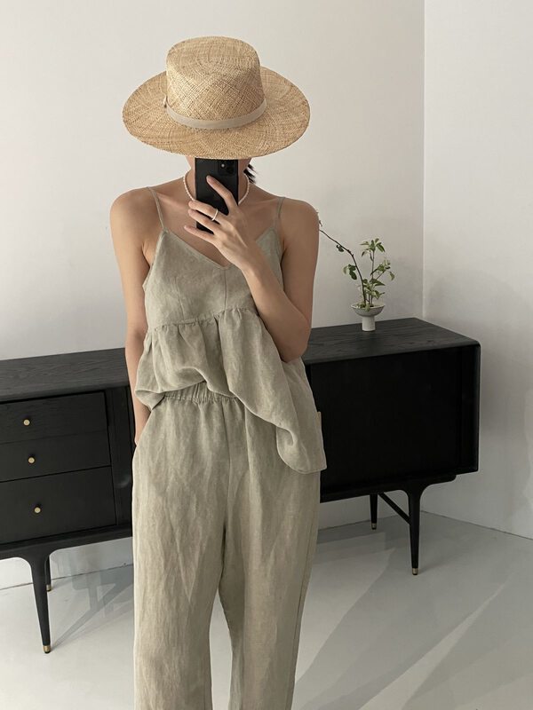 [clean space] Korean Tencel ramie vest / sling 31987 \cqw