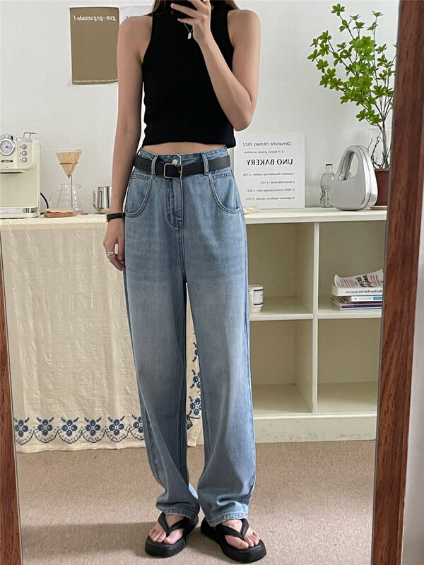 Original price 123.95! [clean space] Vintage Straight Tube versatile mopping jeans 27872 \cls