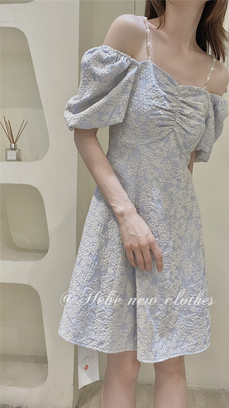 [Hebe] Korean embroidered pearl dress 3355# XYJ