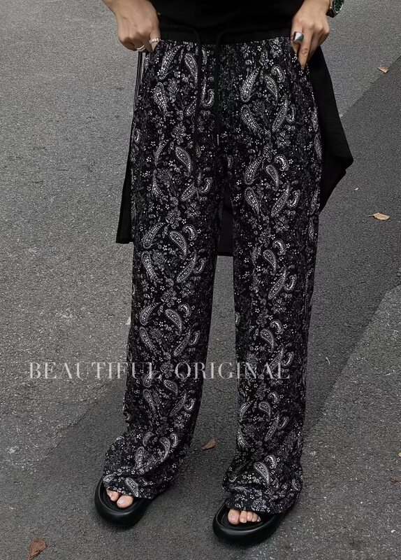 [B-O] retro pleated niche casual pants 87361# XYJ