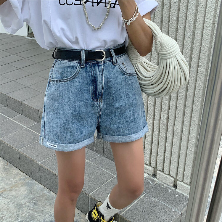 [okoy denim] simple and versatile skinny denim shorts (without belt) 1651# hyy