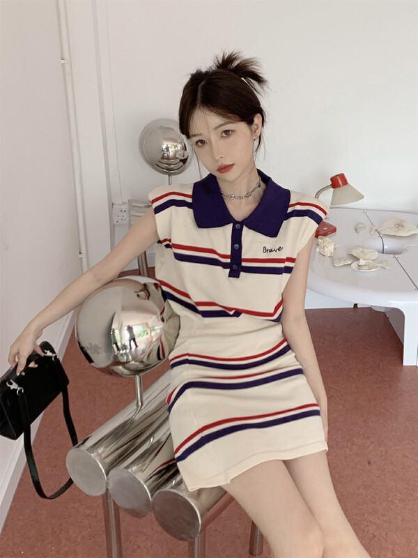 [f · P] fashionable slim and versatile striped skirt 78039-1# HBx