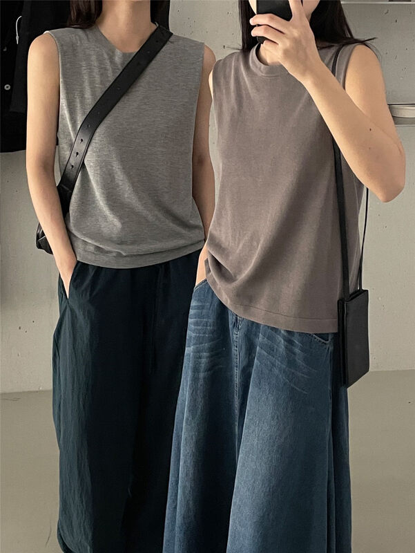 [clean space] casual and simple clean round neck Pullover knitted vest / suspender 32727# cqw