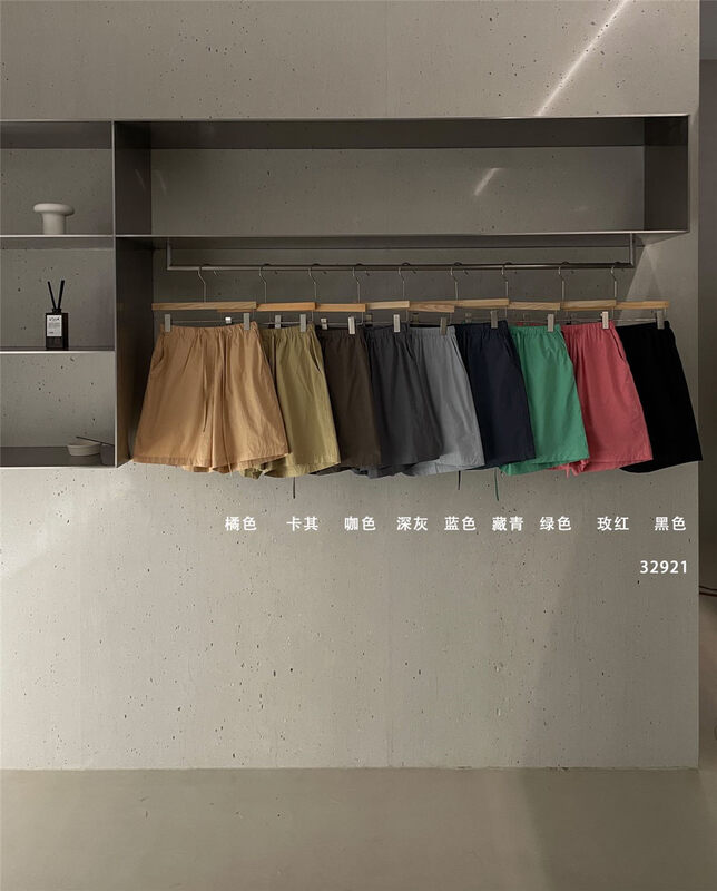 Original price 77.83! 9 colors available [clean space] simple solid color elastic waist drawstring versatile casual shorts 32921# cqw