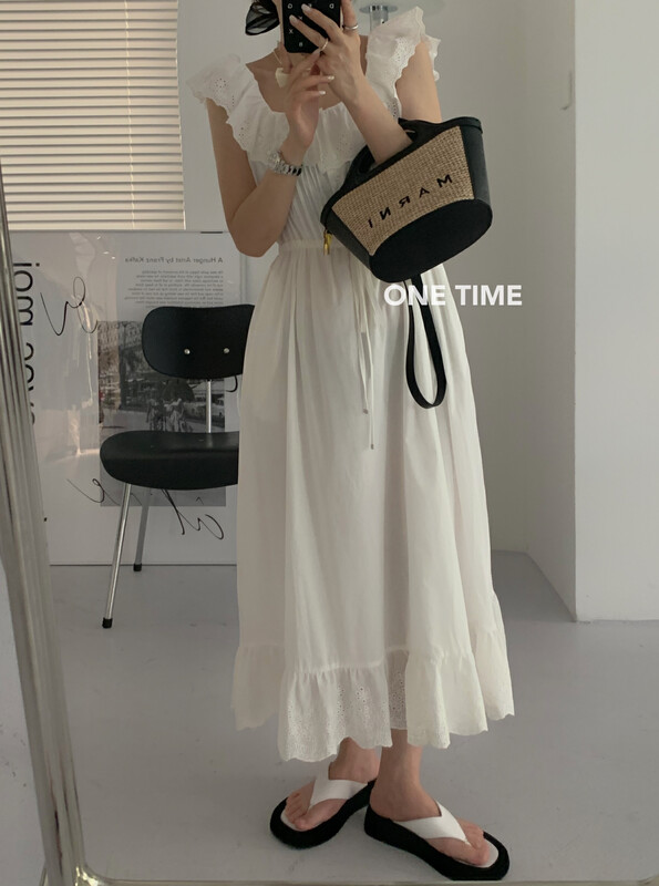 Original price 184.99! [one time] solid color simple Ruffle collar dress xw5057# CLS