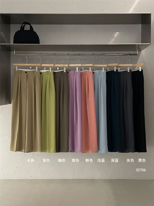 Buyer's recommendation [clean space] temperament solid color loose casual pants 32706# cqw