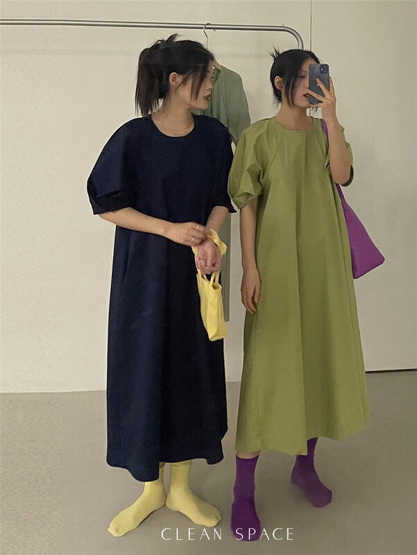New year in early spring! [clean space] Korean style Japanese style sweet texture bubble sleeve dress 31150 \cls