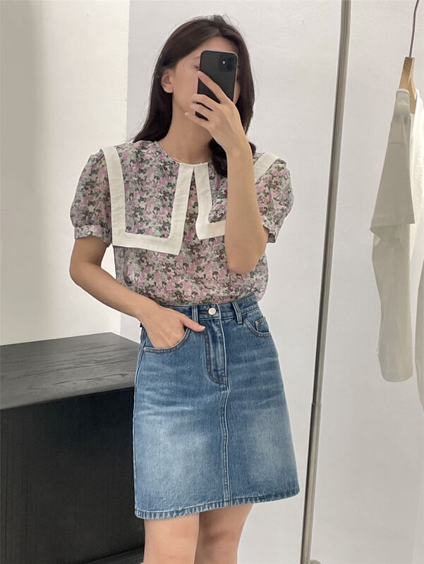 [clean space] Lapel Pullover short sleeve shirt 32087 \cls