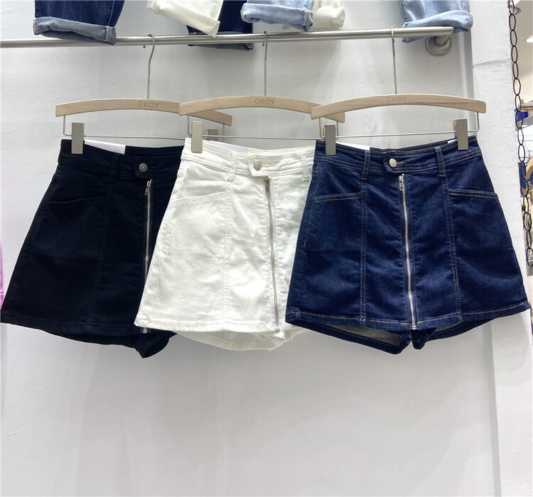 [okoy denim] zipper design denim skirt 1622# hyy