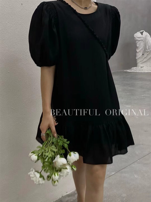 [B-O] Korean loose and versatile dress (with bag) 67055# XYJ
