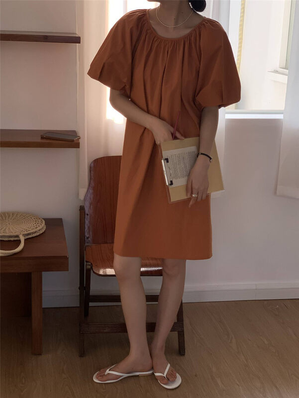 Popular upgrade [clean space] fresh simple loose doll dress 31835\cls