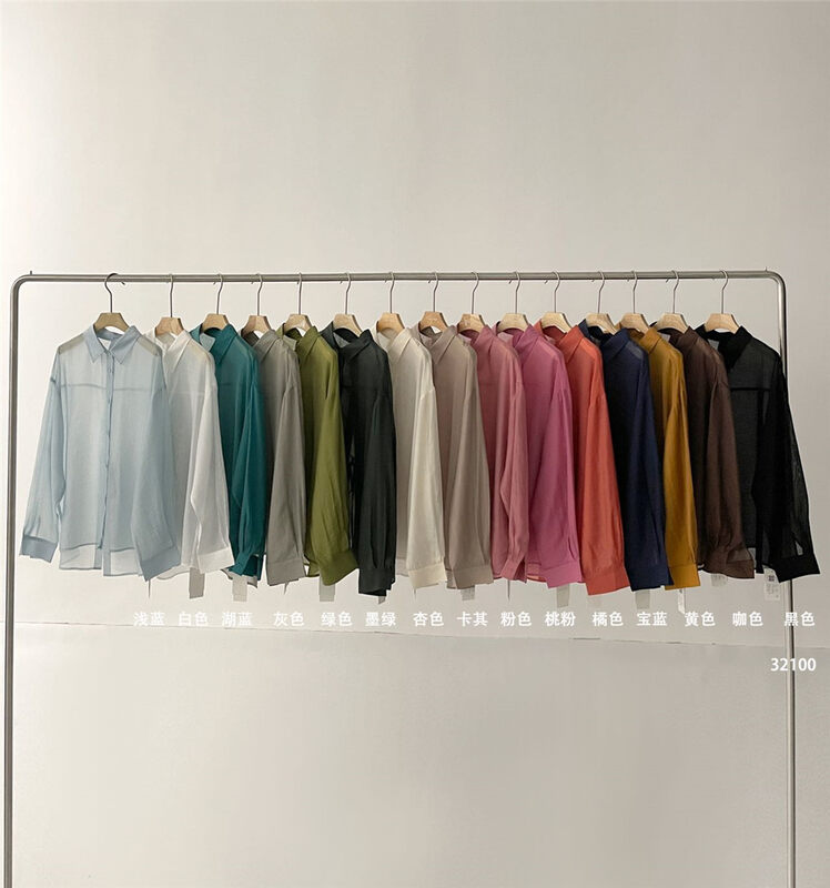 [clean space] Korean style back slit fashion thin breathable long sleeve shirt 32100 \cls