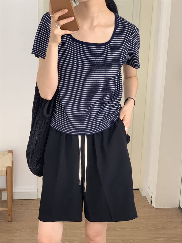 Available in 11 colors, popular [clean space] simple and versatile elastic waist lace up casual shorts 31839# cqw