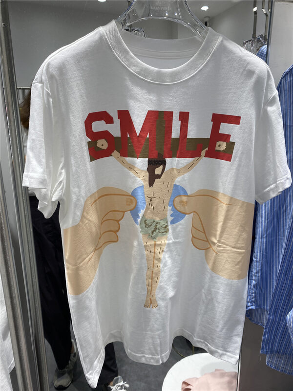 [natur] alphabet printed round neck short sleeve T-shirt 221226# GYJ