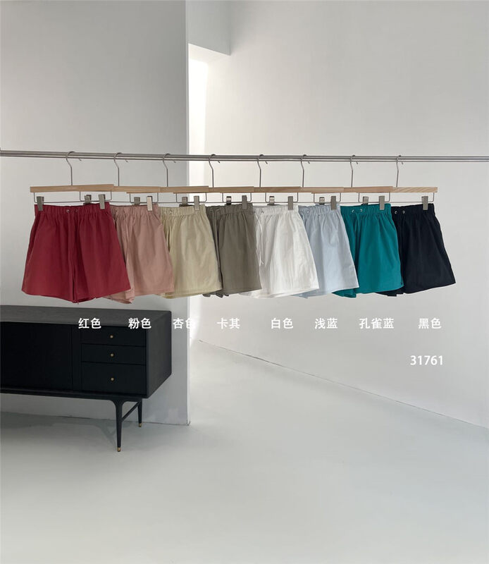 Special fabric [clean space] Korean elastic waist fashion casual shorts 31761# cqw