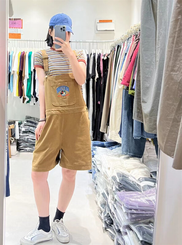 [jito jtengc] Japanese simple embroidery printed loose strap pants jx2083# LSL
