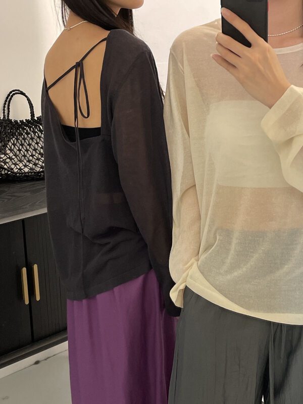 Original price 98.99! [clean space] light and breathable design, backless sunscreen shirt 27887# cqw