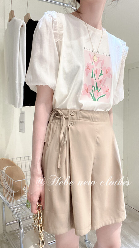 [Hebe] simple and versatile lace up casual shorts 3313# XYJ