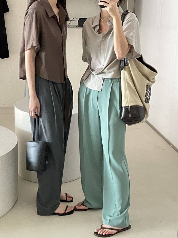 Original price 77.83! 8 colors available [clean space] simple solid color casual short shirt 32612# cqw