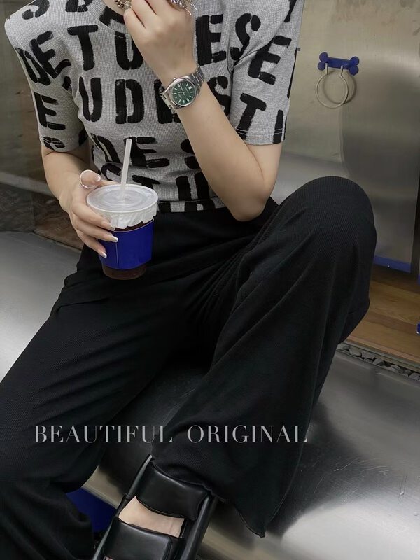 [B-O] design sense Vintage slim skirt pants 55917# XYJ