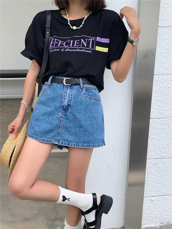 [okoy denim] simple and versatile skinny denim shorts (without belt) 1656# hyy