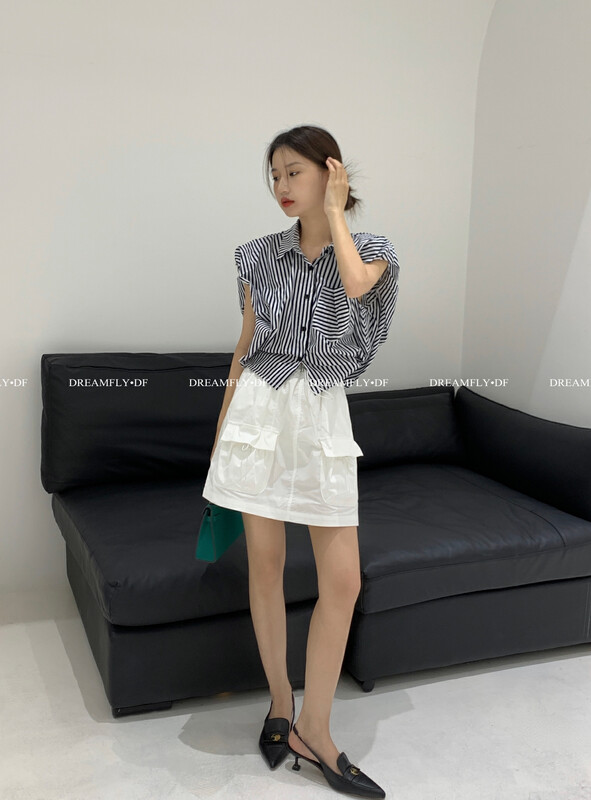 [dream fly] elastic waist tooling elastic waist skirt 61306# XJ