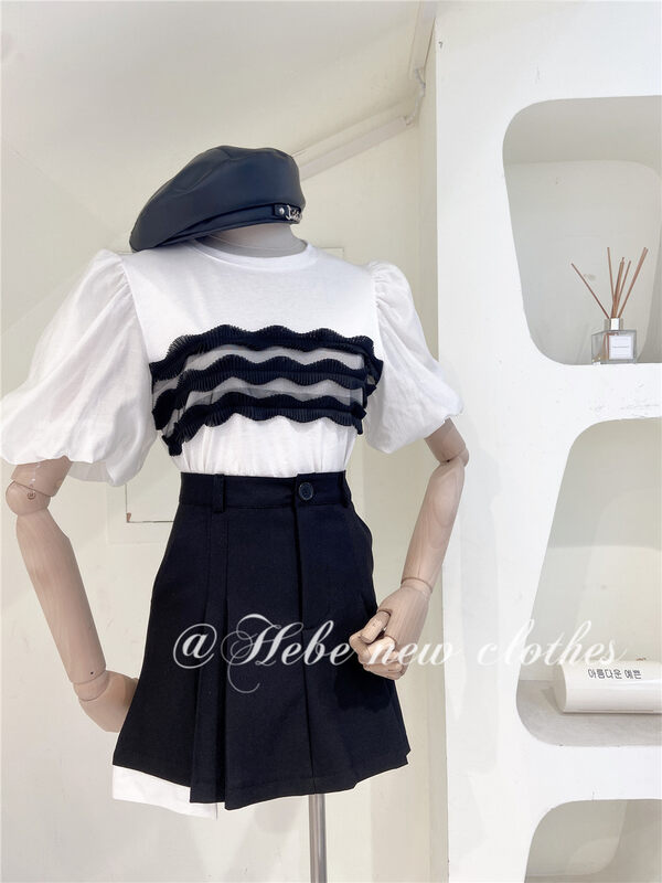 [Hebe] Korean fashion color matching shirt 8791# XYJ