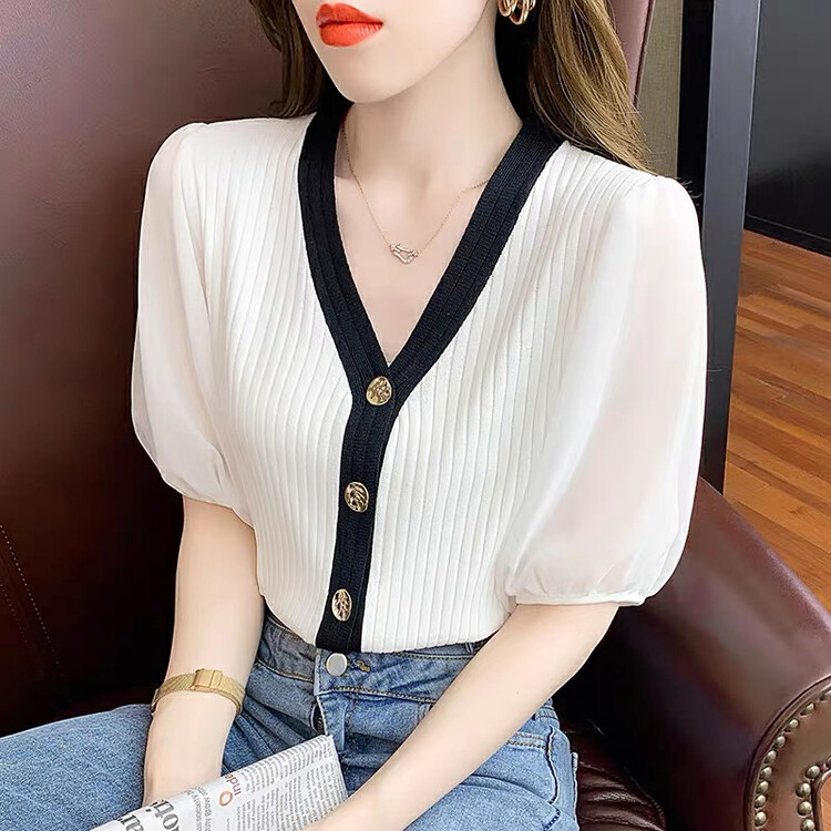 [f · P] color blocking, simple, casual and versatile knitted cardigan w8829# HBx