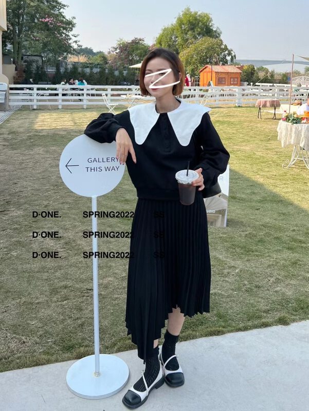 New year in early spring! [liu-y] aging contrast Lapel shirt d88271# XJ
