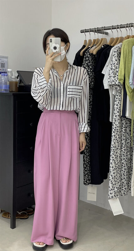[blowing's] sunscreen stripe fashion versatile shirt 68160 \csx