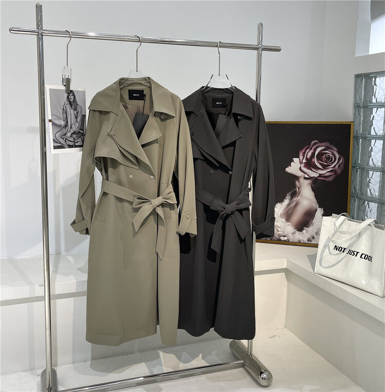 Cxdhh/ new year in early spring! [white] Korean version simple clean color trench coat ys1-xc9-w-10331 \wpl