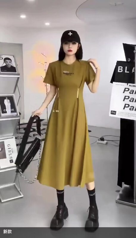 [top] letter zipper waist design dress 9661# zjy