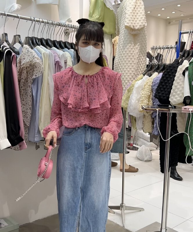 [liu-y] Korean floral lace collar shirt 16735# XJ