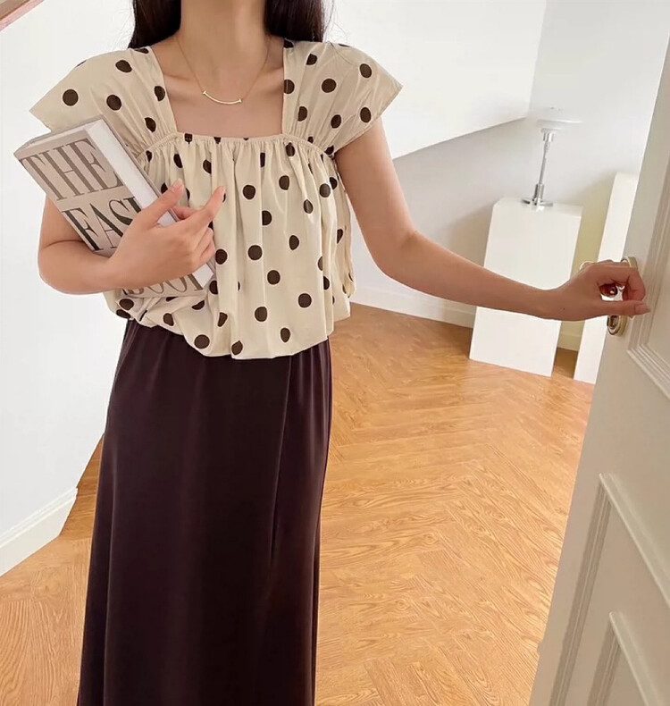 [vast charm] French style Polka Dot fashion shirt 5565# CLS