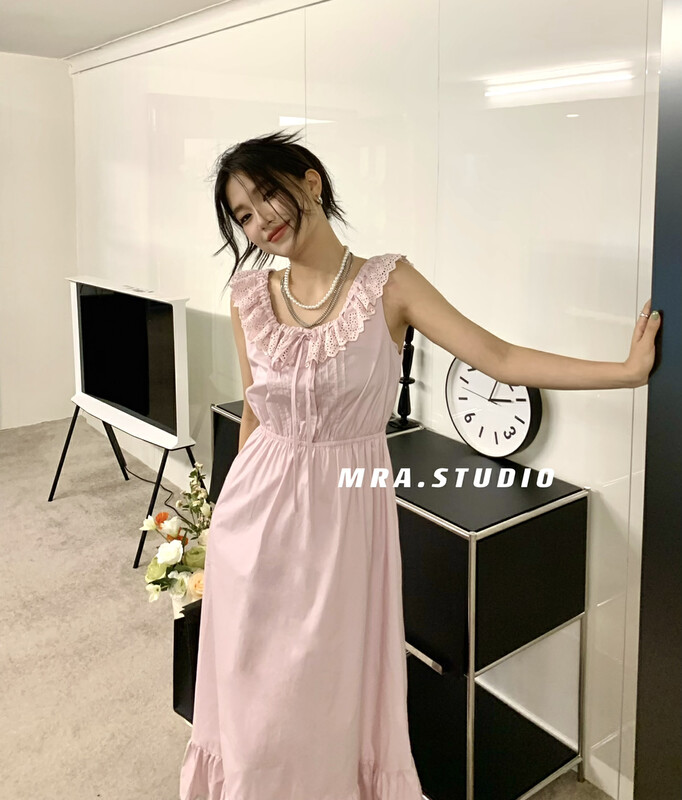 [MRA] embroidered lace sweet vest dress m9007