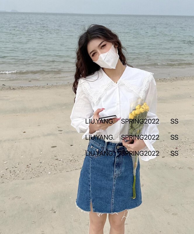 New year in early spring! [liu-y] age reducing versatile lace shirt 66002# XJ