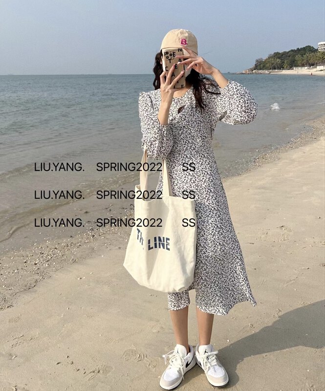 New year in early spring! [liu-y] fashionable and generous floral dress (with belt) 66009# XJ