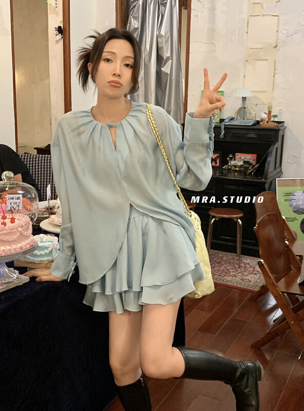 [MRA] Korean version lotus leaf cake layer skirt skirt skirt skirt d6805-1
