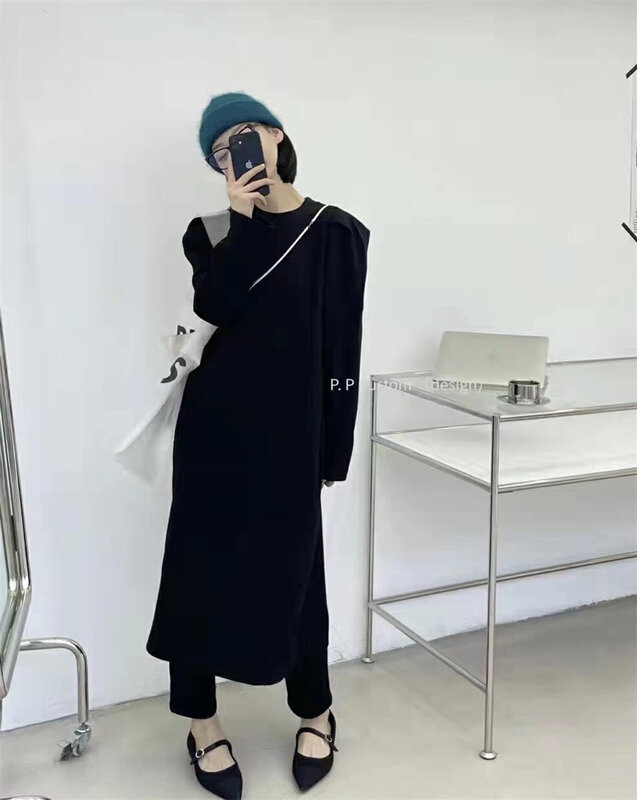 New year in early spring! [liu-y] bubble sleeve medium length sweater dress 17603# XJ